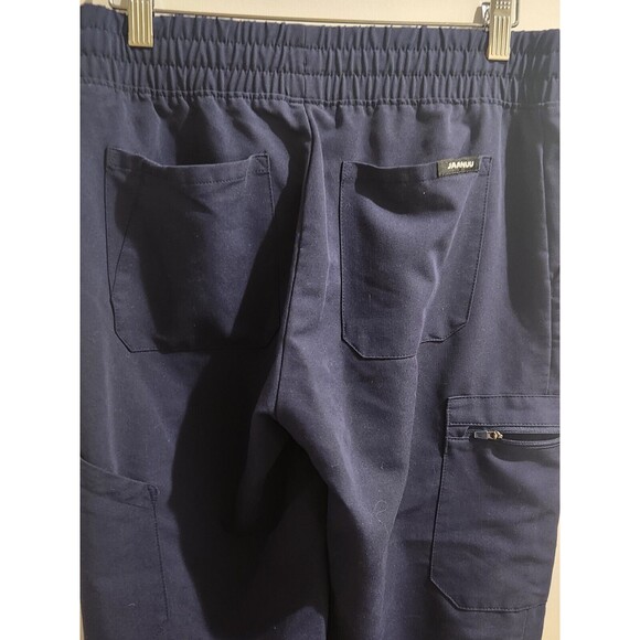 Jaanuu Women’s Small Petite Blue Contrasted Ponte Scrub Pants Comfy Work Wear - Picture 6 of 10